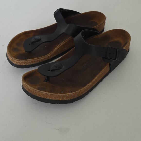 BIRKENSTOCK | Gizeh sandals thong black Women Sz 39 - Picture 2 of 5